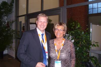 Kreisgeschftsfhrerin Rita Kalscheuer-Mller mit Generalsektretr Ulf Thiele, MdL beim Lingener Abend